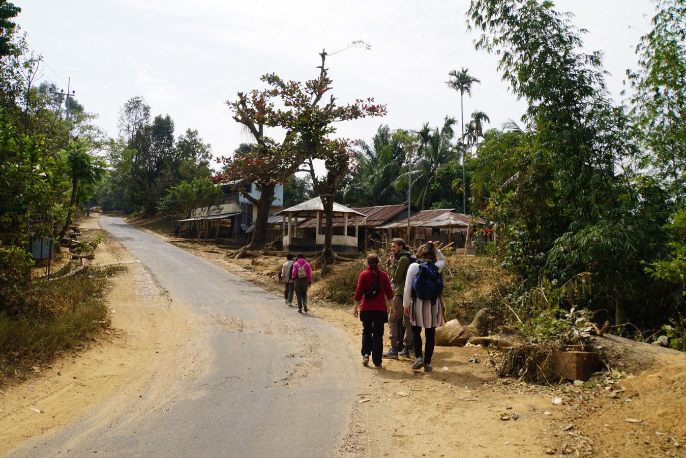 Entering a Mro village, Chittagong Hill Tracts